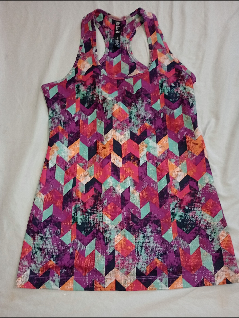 lukka Purple Multi Geometric Racerback Tank